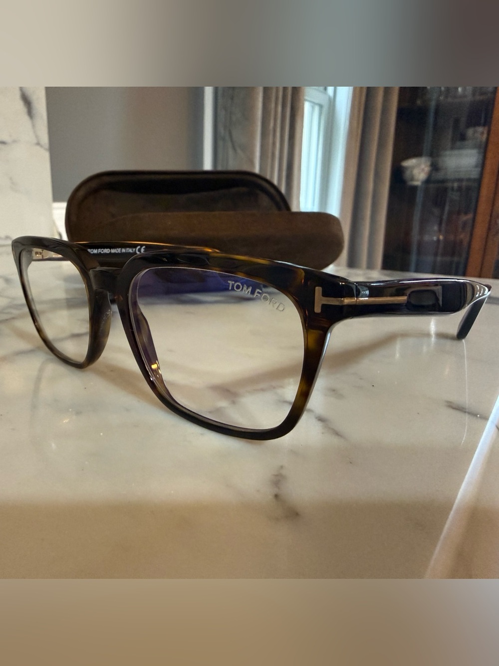 Tom Ford Tortoiseshell Brown Blue Light Glasses